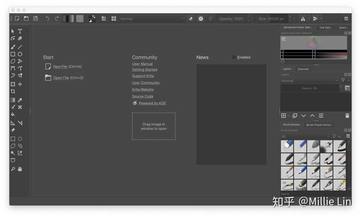 Krita Mac版 软件初始化界面